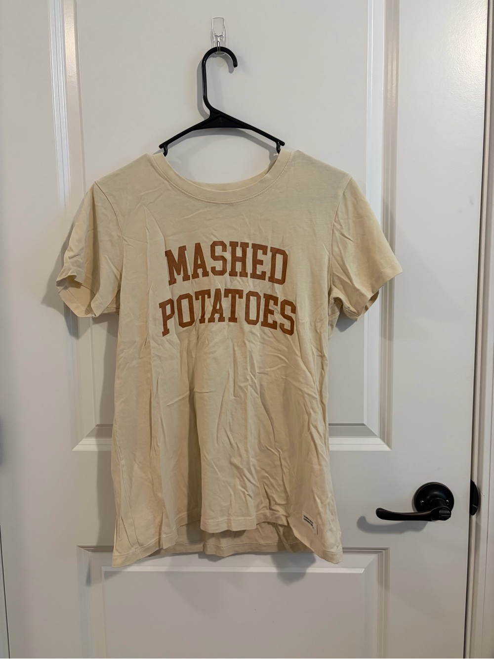 Life Is Good Cream Tee with Brown "Mashed Potatoes" Graphic